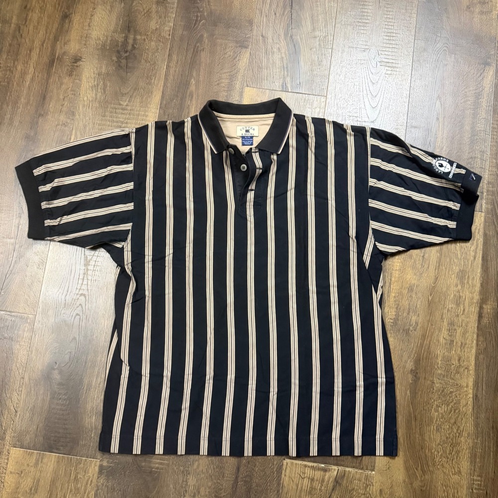 Cutter & Buck Vintage Y2K Striped Golf Polo Men's XL Langdon Farms
